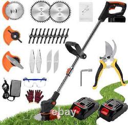 Garden Strimmer Cordless with Blades Grass Electric Telescopic Brush Cutter