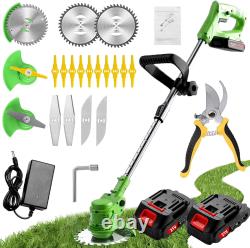 Gompuy Strimmer, Cordless Garden Strimmer with Blades, Grass Trimmer 90° Head