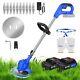 Grass Trimmer Electric 21v Cordless Strimmer With 2x Battery Lawn Mower Garden