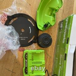 Greenworks GD24X2BCBK4x Cordless Brushcutter With Bike Handle & 2x 24v 4Ah Btry