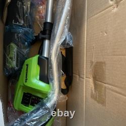 Greenworks GD24X2BCBK4x Cordless Brushcutter With Bike Handle & 2x 24v 4Ah Btry