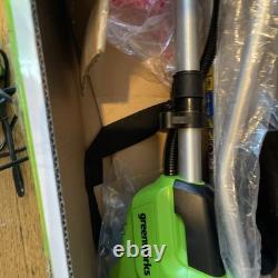 Greenworks GD24X2BCBK4x Cordless Brushcutter With Bike Handle & 2x 24v 4Ah Btry