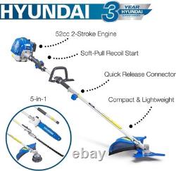 Hyundai 52cc Petrol 5 in 1 Garden Multi Tool Strimmer Hedge Trimmer Saw Hyundai 52cc Petrol 5 in 1 Garden Multi Tool Strimmer Hedge Trimmer Saw
