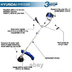 Hyundai Grade C 52cc Petrol Brushcutter 45cm Cutting Width 2-Stroke HYBC5200