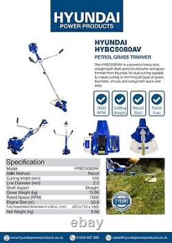 Hyundai HYBC5080AV Powerful petrol grass trimmer and brush-cutter