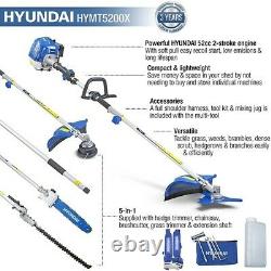 Hyundai Petrol Garden MULTI TOOL 5 in 1 Grass & Hedge Trimmer Strimmer Pole saw