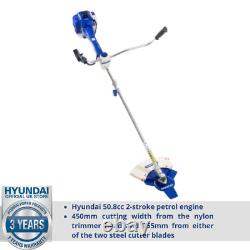 Hyundai Petrol Grass Trimmer, 50.8cc Anti-Vibration Strimmer / Brushcutter