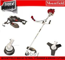 MOUNTFIELD MB33D PETROL BRUSH CUTTER & STRIMMER BULL HORN 32.6cc 2 STROKE
