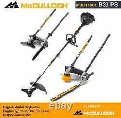 McCulloch B33PS+ 4 in 1 MultiTool Strimmer BrushCutter HedgeTrimmer PoleSaw 33cc
