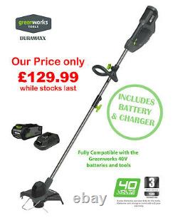 NEW Greenworks Duramaxx 40V Line Trimmer plus battery and charger