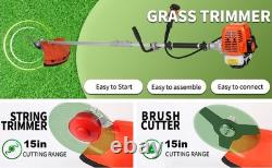 Petrol Backpack Strimmer Brushcutter Chainsaw Hedgetrimmer Garden 2in1 Kit 52cc
