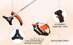 Petrol Backpack Strimmer Brushcutter Chainsaw Hedgetrimmer Garden 2in1 Kit 52cc