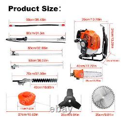 Petrol Backpack Strimmer Brushcutter Chainsaw Hedgetrimmer Garden 6in1 Kits 52cc