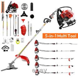 Petrol Brushcutter Garden 52cc 5in1 Chainsaw, Strimmer, Hedge Trimmer, 3T Blade