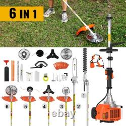 Petrol Strimmer 6in1 52CC 2Stroke Chainsaw Hedge Trimmer Multi Tool Brush Cutter