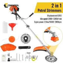 Petrol Strimmer Garden Grass Trimmer 52cc 2IN1 Brushcutter Weed Eater Strimmer