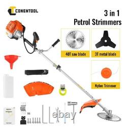 Powerful Petrol Grass Trimmer 52cc Brushcutter Hedge Row Strimmer 2 Stroke 2026