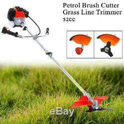 Powerful Petrol Strimmer Brush Cutter Grass Garden Lawn Cutting Tools 2, 52CC