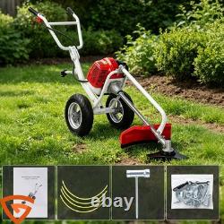 Profi-52cc 2-Stroke Wheeled Petrol Brush Strimmer Grass Weed Trimmer Cutter NEW
