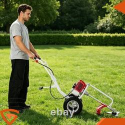 Profi-52cc 2-Stroke Wheeled Petrol Brush Strimmer Grass Weed Trimmer Cutter NEW