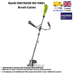 Ryobi OBC1820B ONE+ 18V Cordless Brush Cutter with bike handle, Green, Body only