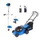 Sgs 4pc Garden Tool Set 41cm Petrol Lawnmower, 52cc Strimmer/brush Cutter & Oils