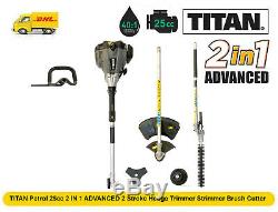 TITAN Petrol 25cc 2 IN 1 2 Stroke Hedge Trimmer Strimmer Brush Cutter