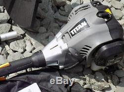 Titan TTK587 petrol strimmer, l brush cutter/ hedge trimmer, chainsaw extension p