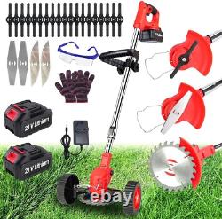 Versatile Cordless Strimmer 3 Blades & Adjustable Pole for Garden Perfection