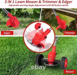 Versatile Cordless Strimmer 3 Blades & Adjustable Pole for Garden Perfection