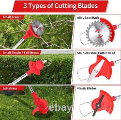 Versatile Cordless Strimmer 3 Blades & Adjustable Pole for Garden Perfection