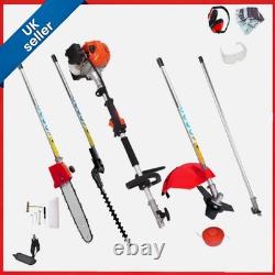 52CC 5 en 1 3 HP Taille-haie Multi-outils Thermique Débroussailleuse Coupe-bordures Tronçonneuse
