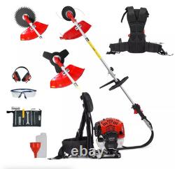 BU-KO Débroussailleuse à dos à essence 52cc, Coupe-brosse avec lame 3t, Lame 40t