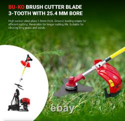 BU-KO Débroussailleuse à dos à essence 52cc, Coupe-brosse avec lame 3t, Lame 40t