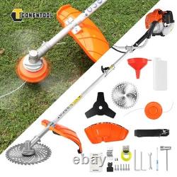 CONENTOOL 52CC 3-en-1 Débroussailleuse thermique, coupe-bordures, taille-herbe, outil de jardin 2500W