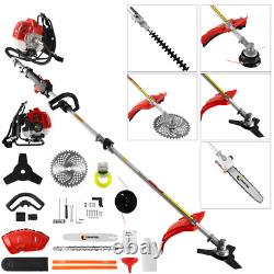CONENTOOL Outil Multi-Fonction 5-en-1 Débroussailleuse à Essence 52cc Taille-Haie Tronçonneuse 2 Temps
