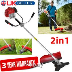 Coupe-bordures 52cc 2 en 1 Débroussailleuse Coupe-herbe à essence Jardin Cour Royaume-Uni