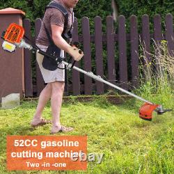 Coupe-bordures à essence 2 en 1, débroussailleuse, taille-gazon, jardin 52cc, kit 2 temps