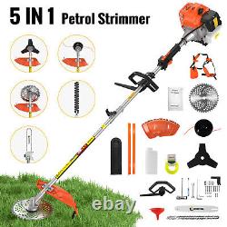 Coupe-bordures à essence 52cc 5 en 1, débroussailleuse de jardin, taille-haie à moteur 2 temps