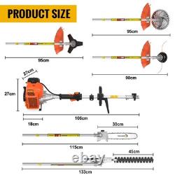 Coupe-bordures à essence 52cc 5-en-1, débroussailleuse et taille-bordures pour jardin outil 2 temps