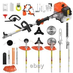 Coupe-bordures à essence 52cc 5-en-1, débroussailleuse et taille-bordures pour jardin outil 2 temps
