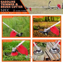 Coupe-bordures à essence 52cc avec moteur à 2 temps pour jardin et pelouse