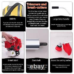 Coupe-bordures à essence 52cc, débroussailleuse, taille-herbe de jardin 3 EN 1, coupe-herbe à fil