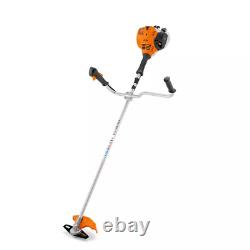 Coupe-bordures à essence Stihl FS70C-E avec manche droit, poignée de vélo + tête à fil et lame