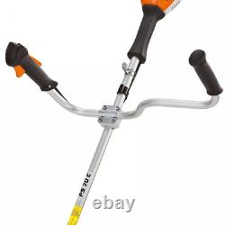 Coupe-bordures à essence Stihl FS70C-E avec manche droit, poignée de vélo + tête à fil et lame