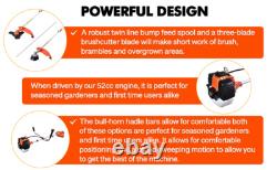 Coupe-bordures à essence de 52cc avec moteur 2 temps pour jardin et herbe