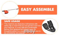 Coupe-bordures à essence de 52cc avec moteur 2 temps pour jardin et herbe