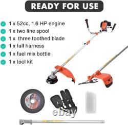 Coupe-bordures à essence de 52cc avec moteur 2 temps pour jardin et herbe