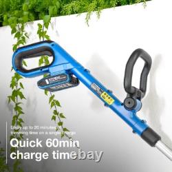 Coupe-bordures sans fil Hyundai 20V, 30 cm de coupe, batterie de 2,0 Ah et chargeur