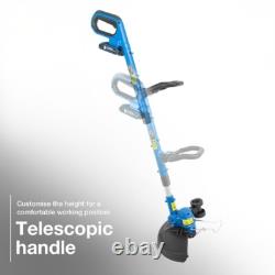 Coupe-bordures sans fil Hyundai 20V, 30 cm de coupe, batterie de 2,0 Ah et chargeur